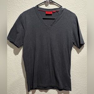 HUGO Gray V-Neck Men's Shirt Size‎ Medium